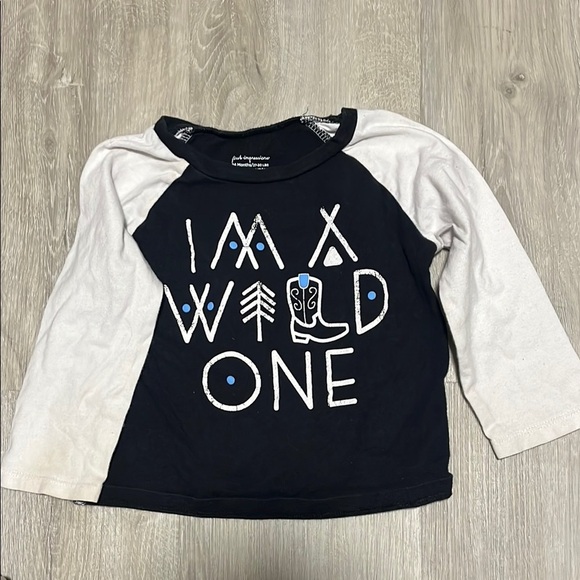 Black and White Kids Shirt - "I'm a Wild One" - Picture 1 of 1
